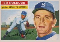 1956 Topps #58 Ed Roebuck White Back Baseball Card