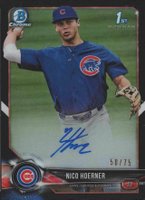 2018 Bowman Draft Chrome Draft Picks Autographs #CDANH Nico Hoerner Black Refractor Baseball Card
