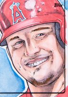 2019 Topps Sketch Cards # Mike Trout Michael Mastermaker Baseball Card