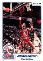 1984 Star All-Stars #4 Julius Erving Basketball Card
