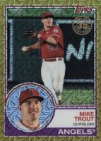 2018 Topps Silver Pack 1983 Chrome Promo #2 Mike Trout Gold Refractor Baseball Card