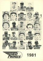 1981 WTF Co. Rochester Red Wings #20 Checklist Baseball Card