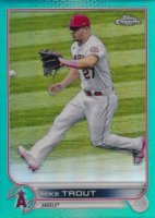 2022 Topps Chrome #200 Mike Trout Aqua Refractor Baseball Card