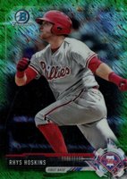 2017 Bowman Prospects #BCP117 Rhys Hoskins Chrome-Green Shimmer Baseball Card