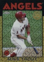 2021 Topps Silver Pack 1986 Chrome Promo #1 Mike Trout Gold Refractor Baseball Card
