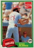 1981 Coca-Cola #6 Bake McBride Baseball Card