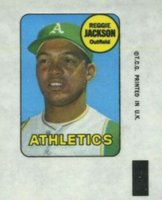 1969 Topps Decals # Reggie Jackson Baseball Card
