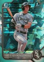 2022 Bowman Sapphire Edition Chrome Prospects #BCP71 Colson Montgomery Aqua Baseball Card
