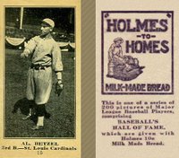 1916 Holmes for Homes Bread #15 Al Betzel Baseball Card