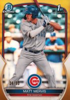 2023 Bowman Chrome Prospects #BCP74 Matt Mervis Gold Refractor Baseball Card