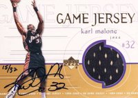 1999 Upper Deck Game Jersey #GJ20A Karl Malone Autograph Basketball Card
